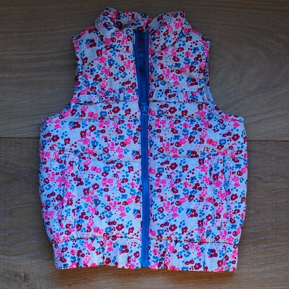 Genuine Kids From Osh Kosh | Girl's Floral Puffer Vest - Picture 1 of 7